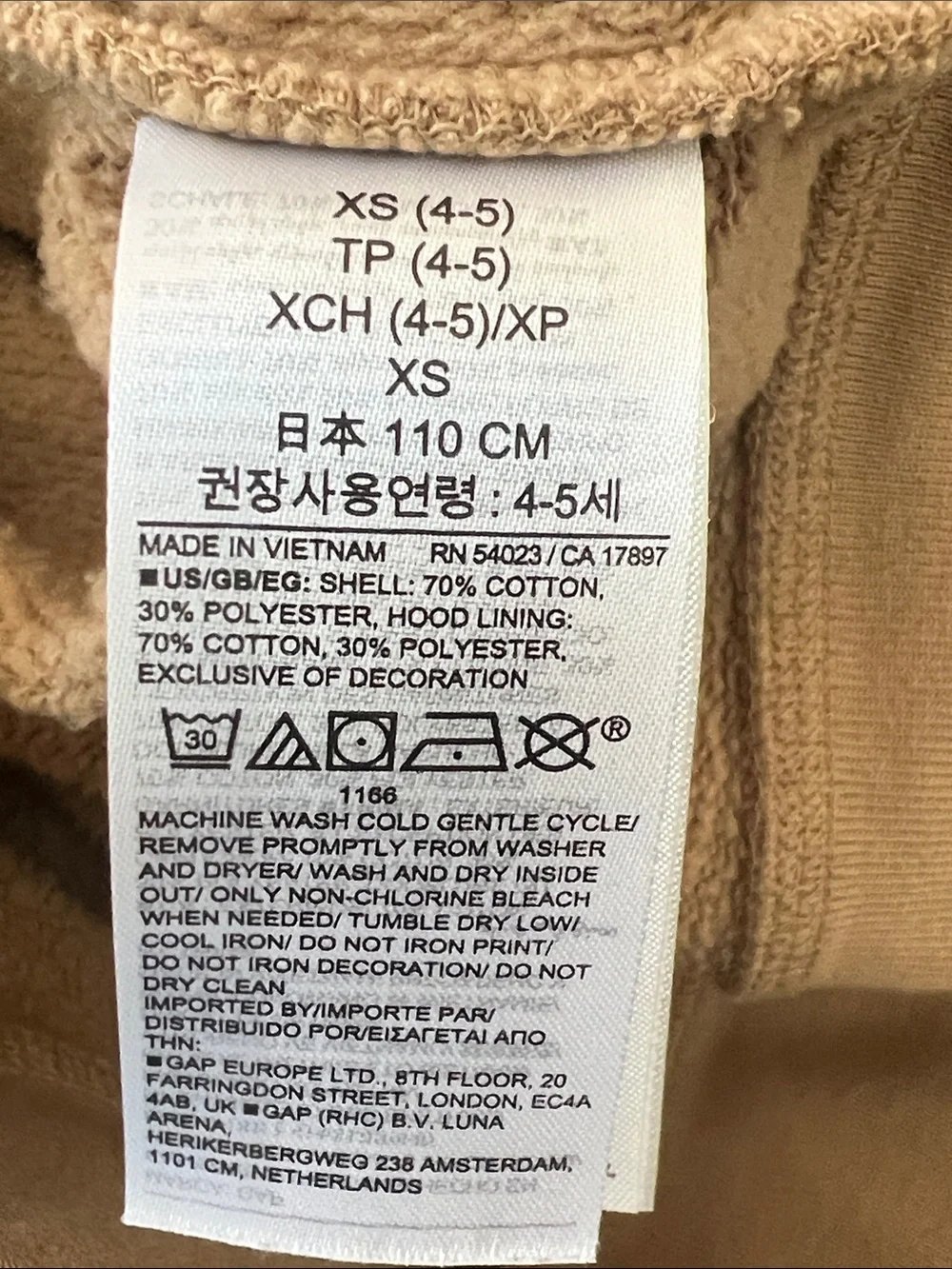 GAP Brown Dapper Dan Kids Colourblock Logo Hoodie